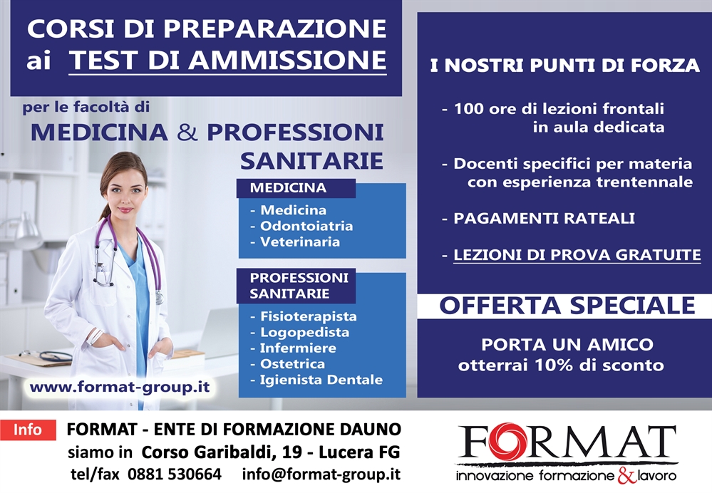 MEDICINA E PROFESSIONI SANITARIE - Corsi preparatori per i Test di ammissione alle Facoltà