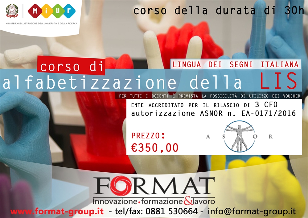 CORSO DI ALFABETIZZAZIONE DELLA LIS (LINGUA DEI SEGNI ITALIANA)