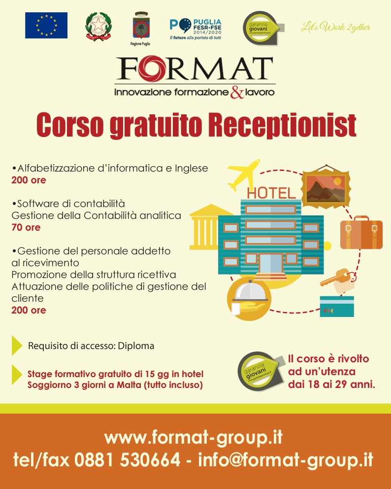 CORSO GRATUITO RECEPTIONIST