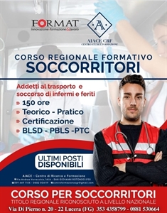 CORSO REGIONALE E FORMATIVO SOCCORRITORI